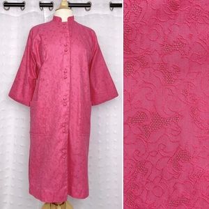 Vintage 50s Mme Butterfly bright pink floral jacket